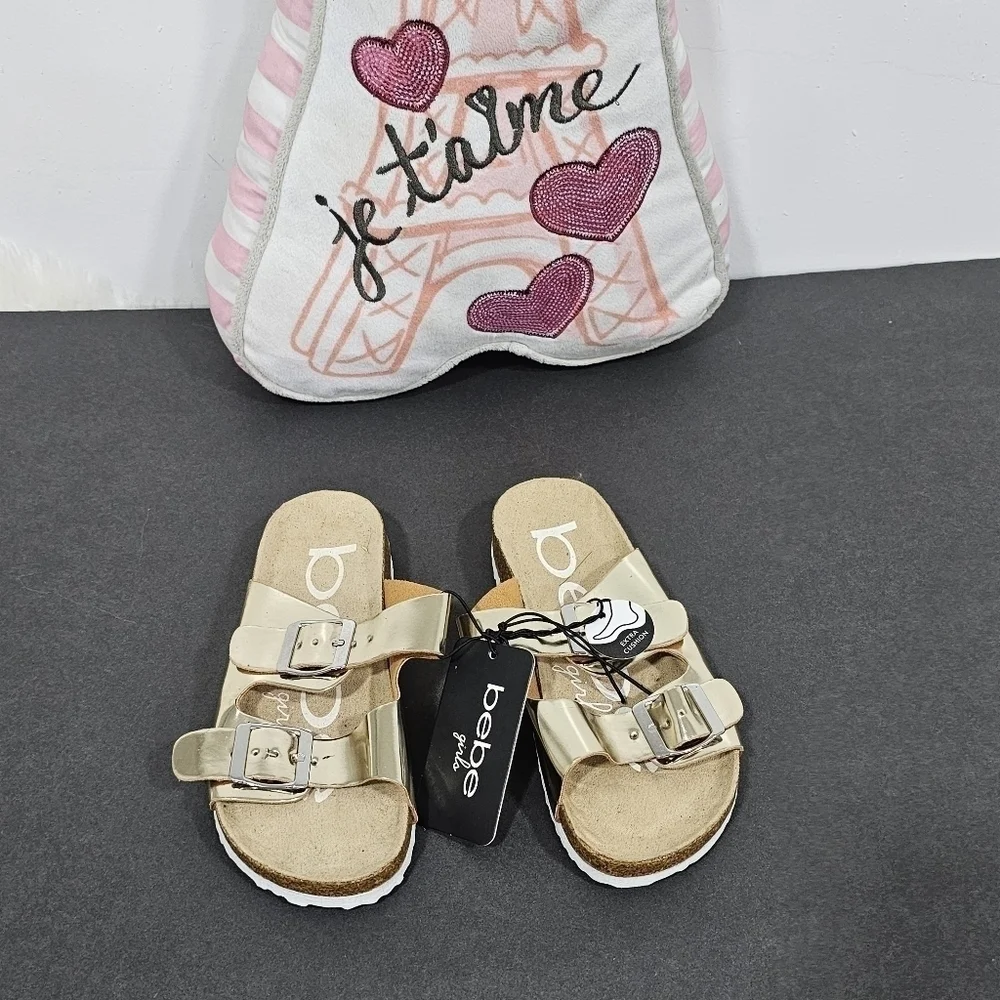 Bebe sandals girls gold color sz.13 new